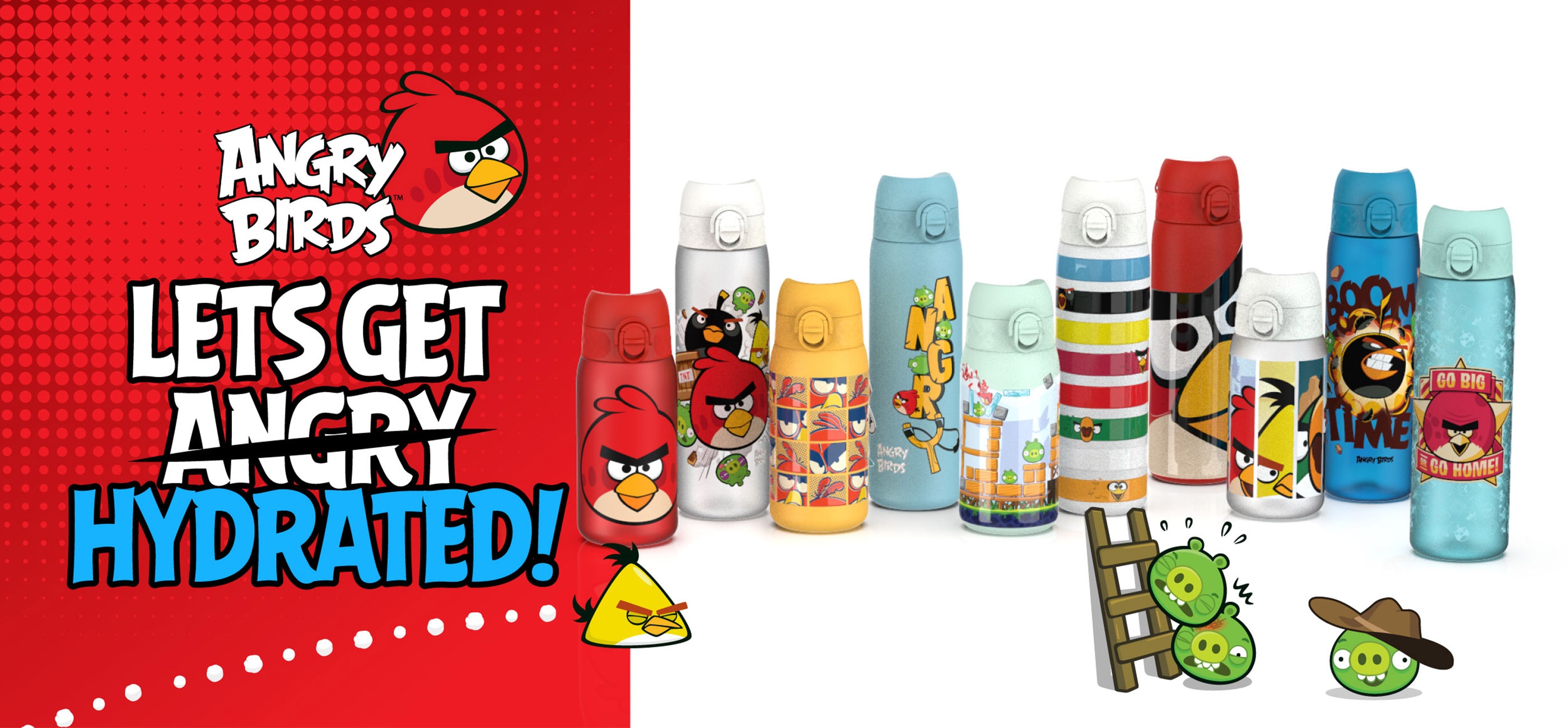 Angry Birds water bottole banner